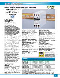 Thumbnail of document Data Sheet - DRA-ACT-SV-3 DIN Rail AC Voltage/Current Conditioners w/Self Power